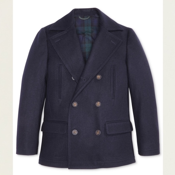 Lauren Ralph Lauren Luke Wool-Blend Peacoat NWT 42R Navy Double-Breasted - Picture 6 of 7